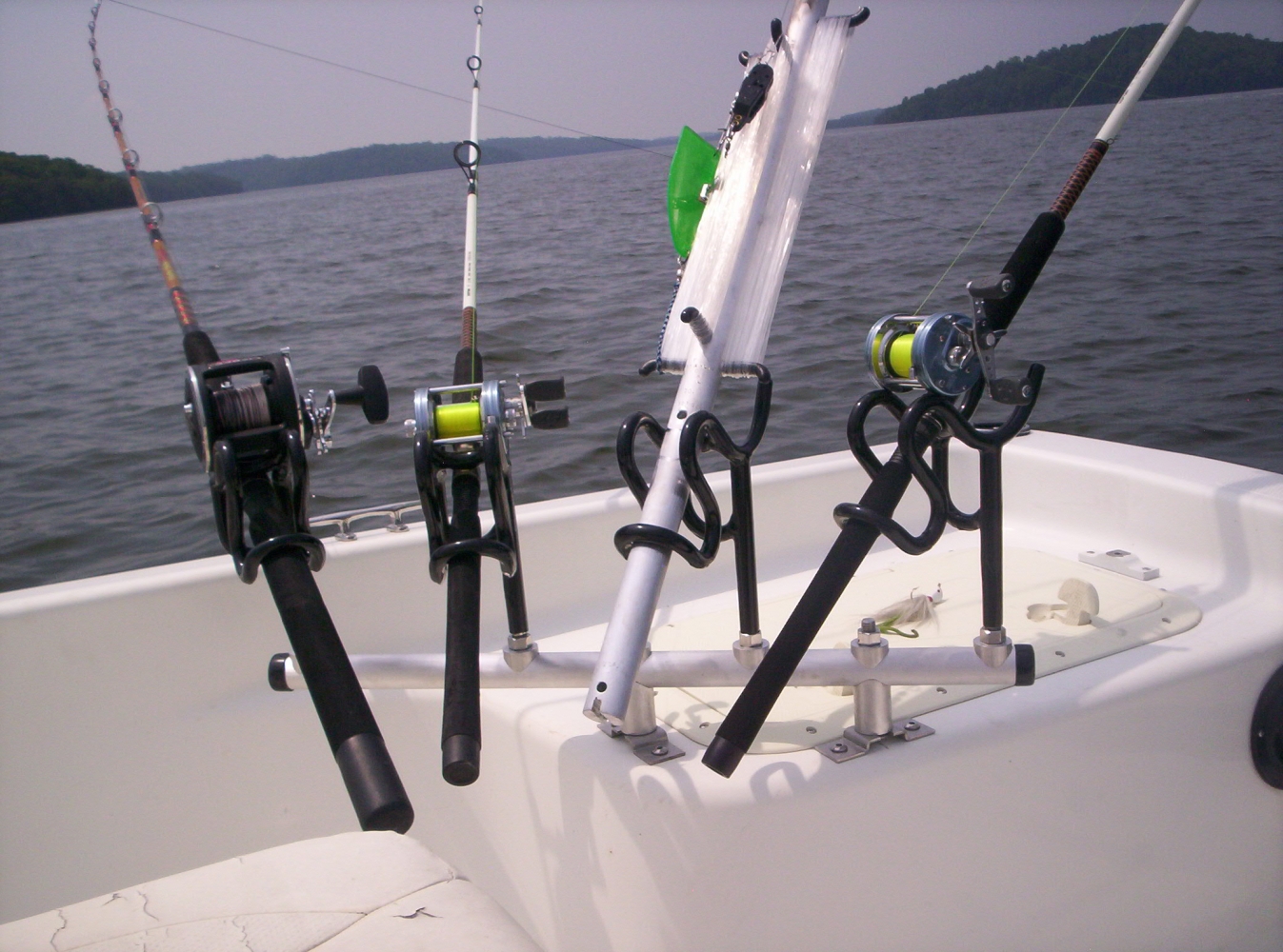 fishing rod holder for boat, camper trailer or roof rack