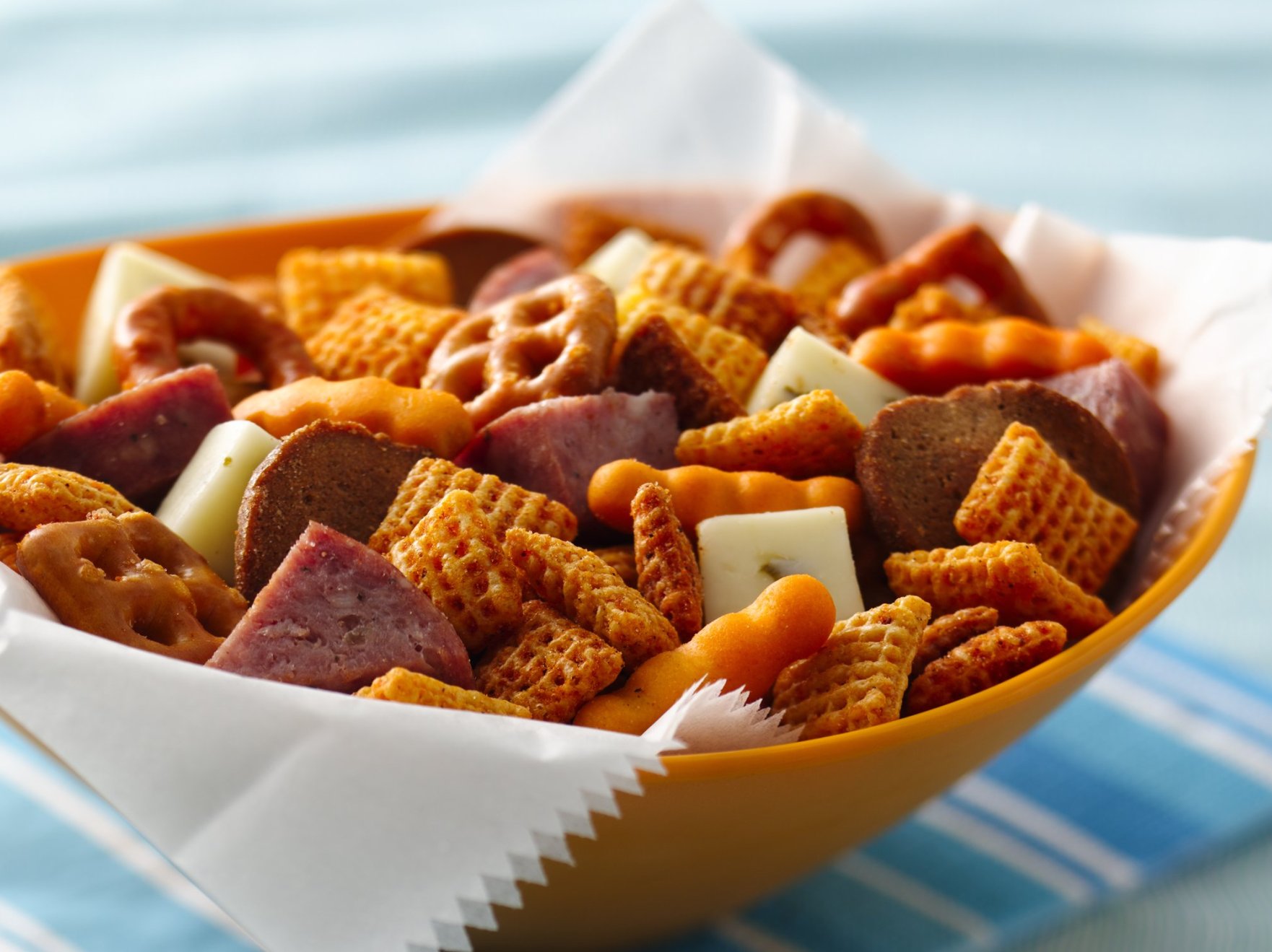 Different snacks in a bowl